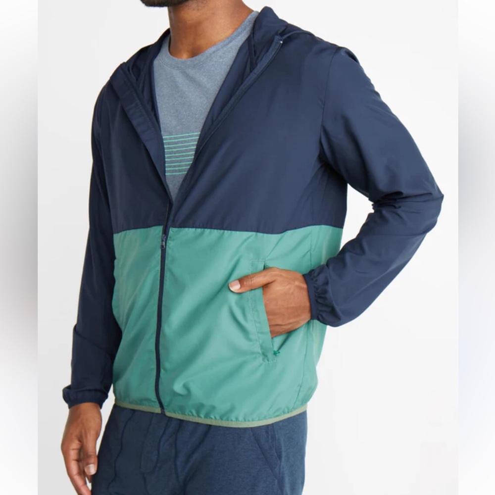 Marine Layer Men's Dawson Navy/Green Windbreaker